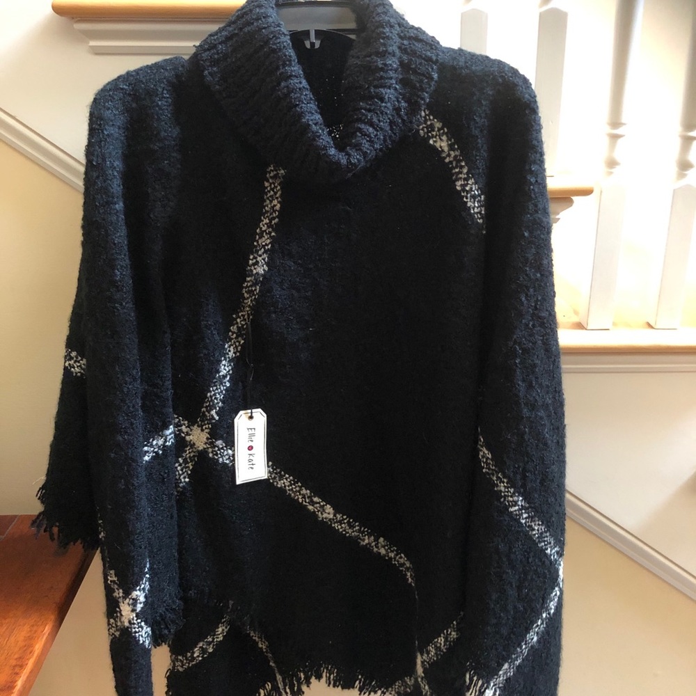 Ellie Kate black sweater poncho